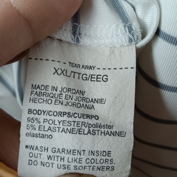 Under Armour Mens Playoff Polo Shirt XXL White Grey Striped Loose Fit - Picture 7 of 11